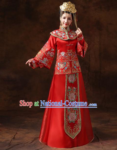 Red Phoenix Classical Chinese Wedding Suits for Women