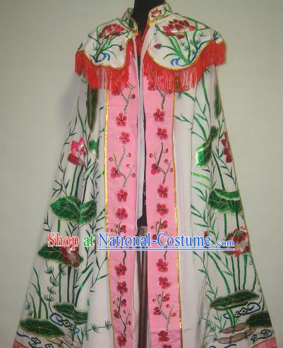 Chinese Opera Lotus Embroidered Mantle for Women