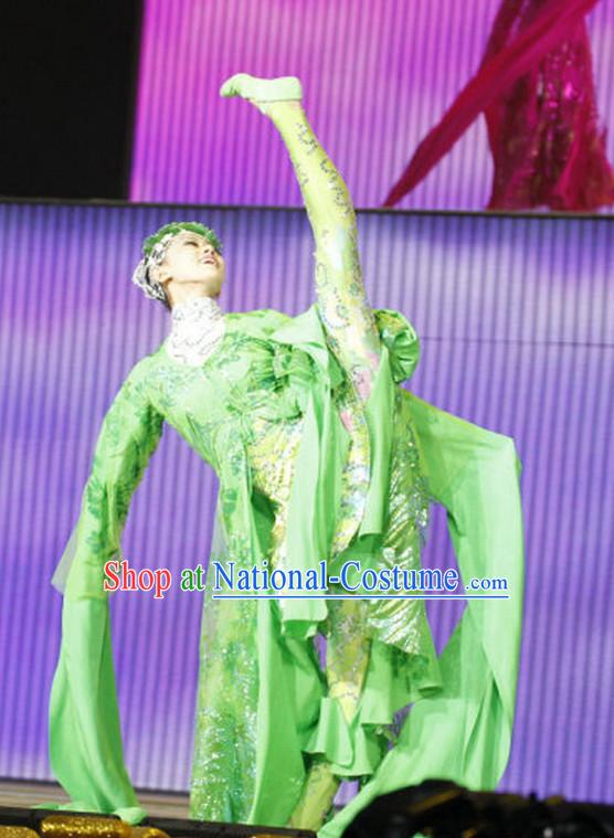 Chinese Green Dance Costumes Dancewear Asian Dance Wear