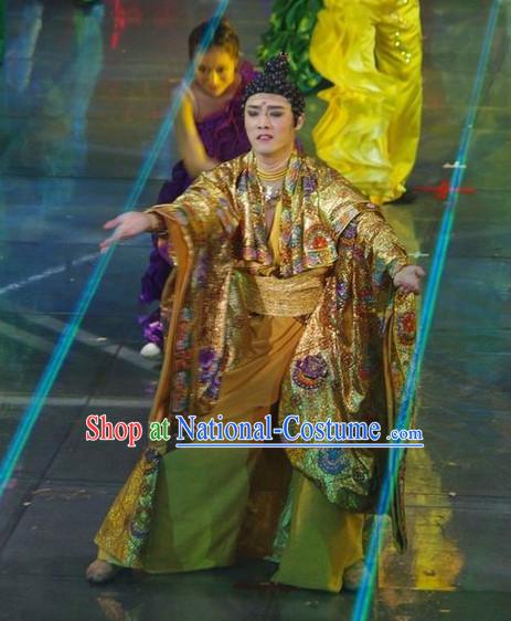 Chinese Ancient Buddha Costume and Wig for Men