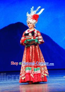 Chinese Miao Wedding Dress and Silver Hat Complete Set for Women