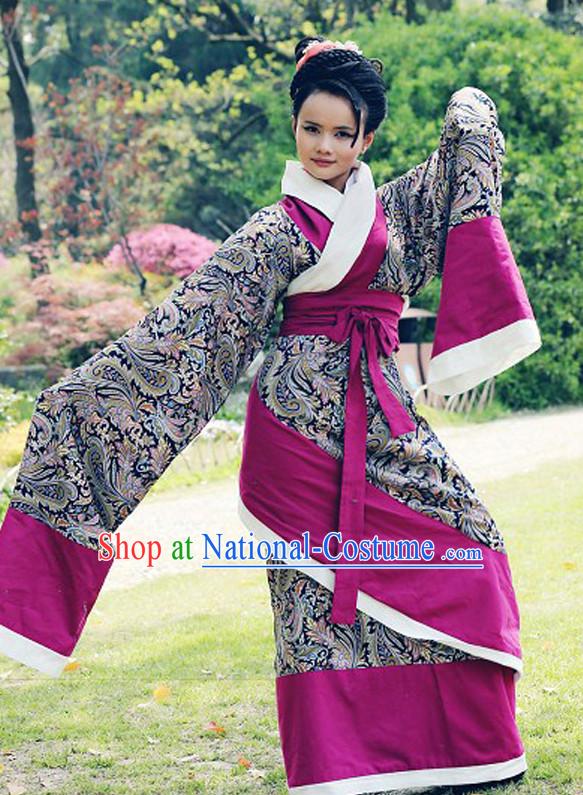 Chinese Classical Dancer Costumes and Headwear Complete Set for Women