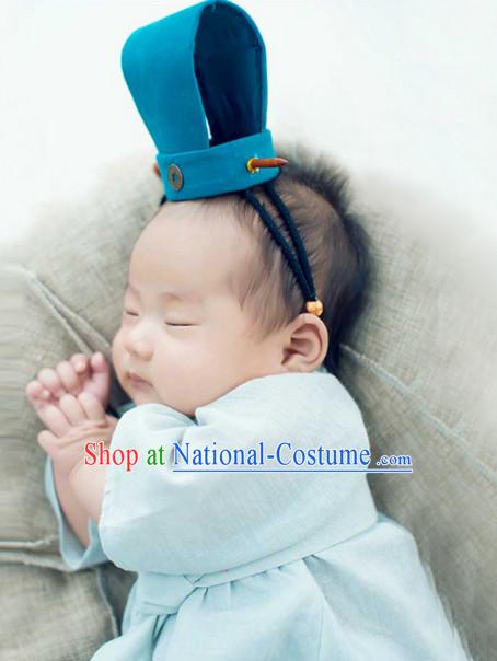 Ancient Chinese Han Dynasty Baby Clothing Garment and Hat Complete Set for Babies