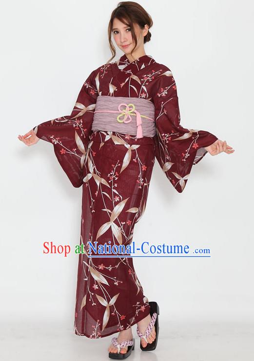 Top Authentic Traditional Japanese Kimonos Kimono Dress Yukata Clothing Robe Garment Complete Set for Women Ladies Girls