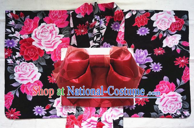 Top Authentic Traditional Japanese Kimonos Kimono Dress Yukata Clothing Garment Complete Set for Women Ladies Girls