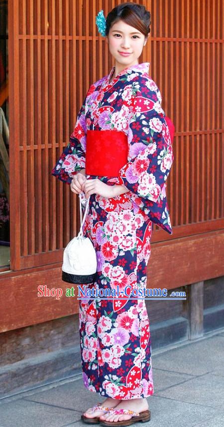 Top Authentic Traditional Japanese Kimonos Kimono Dress Yukata Clothing Garment Complete Set for Women Ladies Girls