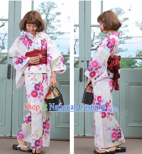 Top Authentic Traditional Japanese Kimonos Kimono Dress Yukata Clothing Garment Complete Set for Women Ladies Girls