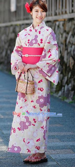 Top Authentic Traditional Japanese Kimonos Kimono Dress Yukata Clothing Garment Complete Set for Women Ladies Girls