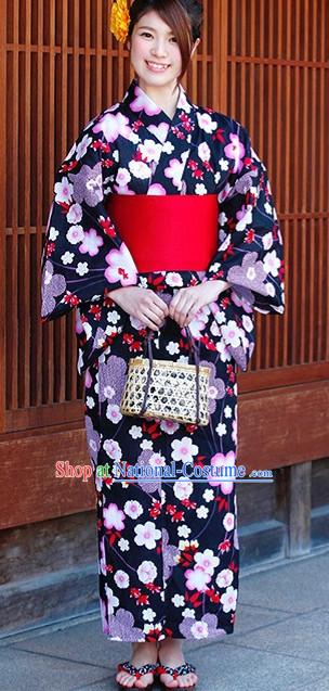 Top Authentic Traditional Japanese Kimonos Kimono Dress Yukata Clothing Garment Complete Set for Women Ladies Girls