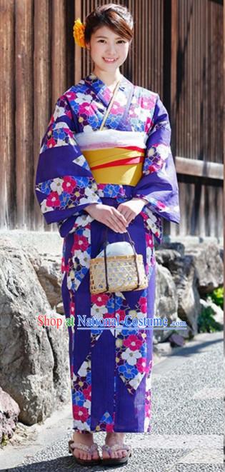 Top Authentic Traditional Japanese Kimonos Kimono Dress Yukata Clothing Garment Complete Set for Women Ladies Girls