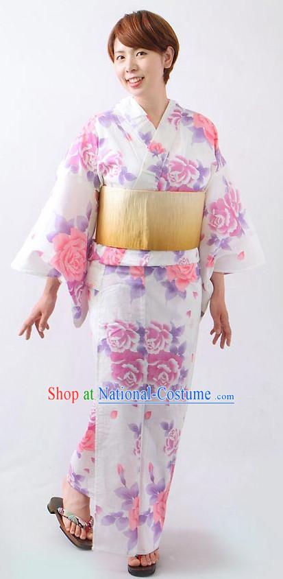 Top Authentic Traditional Japanese Kimonos Kimono Dress Yukata Clothing Garment Complete Set for Women Ladies Girls