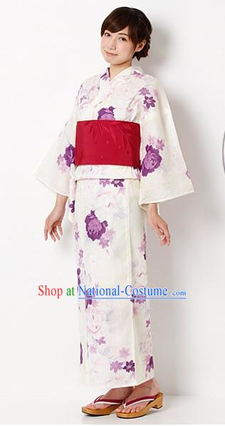 Top Authentic Traditional Japanese Kimonos Kimono Dress Yukata Clothing Garment Complete Set for Women Ladies Girls