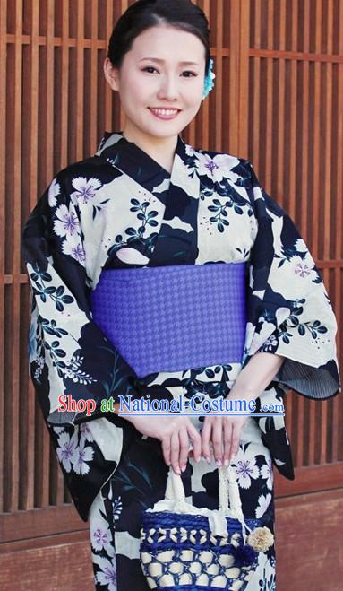 Traditional Authentic Japanese Kimono Kimonos Dress Fashion Furisode Yukata Clothing Robe online Complete Set for Women