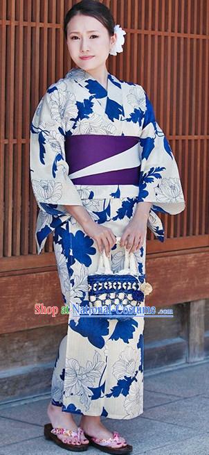 Top Authentic Traditional Japanese Kimonos Kimono Dress Yukata Clothing Garment Complete Set for Women Ladies Girls