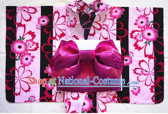 Top Authentic Traditional Japanese Kimonos Kimono Dress Yukata Clothing Garment Complete Set for Women Ladies Girls