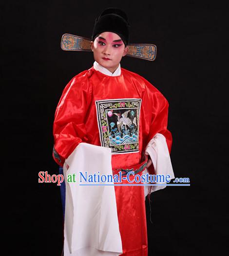 Ancient Chinese Opera Official Costume and Hat Complete Set for Men