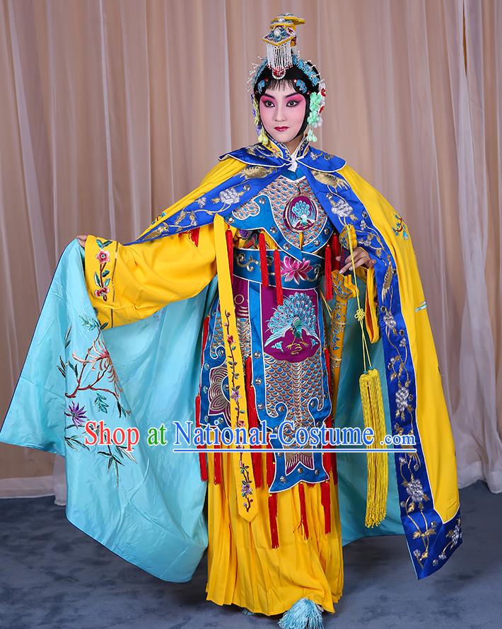 Ancient Chinese Hua Dan Empress Opera Costumes and Hair Accessories Pieces Complete Set for Women