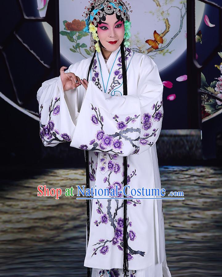 Blue Ancient Chinese Beijing Opera Costumes Peking Opera Young Women Costume for Adults Kids