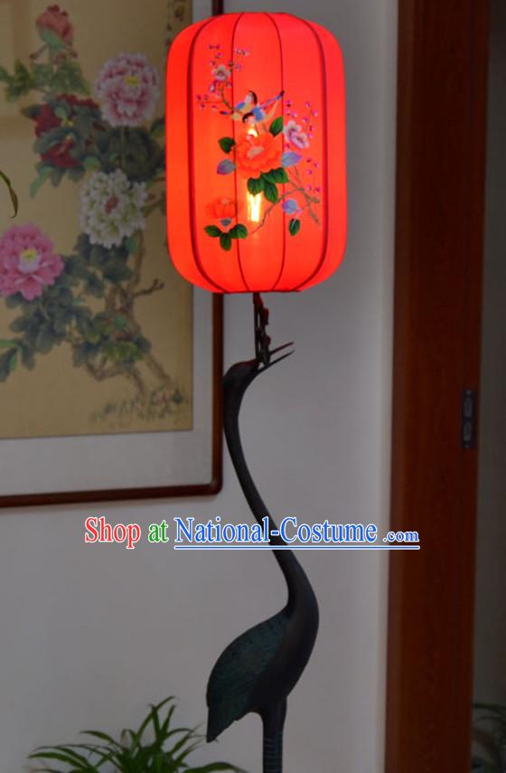 Chinese Classic Handmade Crane Floor Lantern