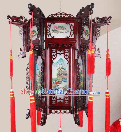 Chinese Traditional Handmade Natural Wood Palace Lantern