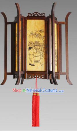 Chinese Ancient Handmade Natural Wood Palace Lantern