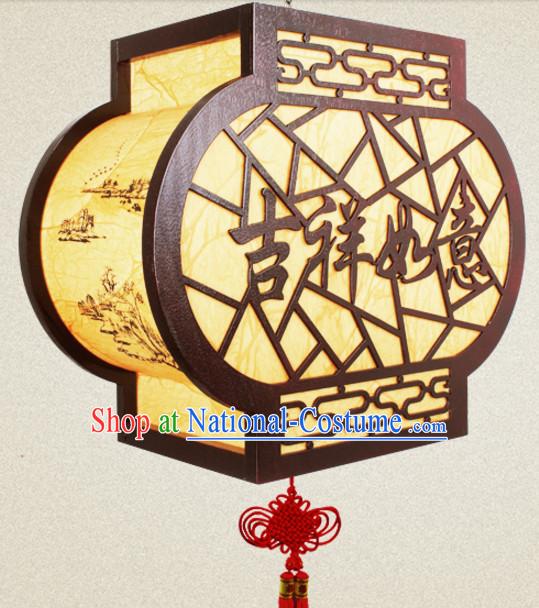 Chinese New Year Ancient Handmade Natural Wood Palace Lantern