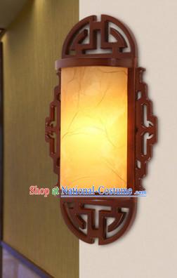 Chinese Ancient Handmade and Carved Natural Wood Wall Lantern