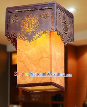 Chinese Ancient Handmade and Carved Natural Wood Hanging Palace Lantern