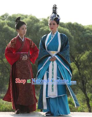 Ancient Chinese Empress Costume and Hair Jewelry Complete Set