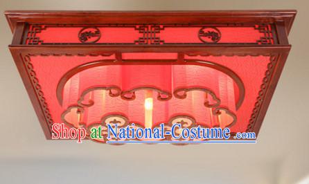 Chinese Ancient Handmade and Carved Natural Wood Ceiling Palace Lantern