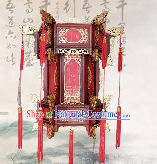 Red Golden Dragon Chinese Classical Handmade and Carved Hanging Palace Lantern