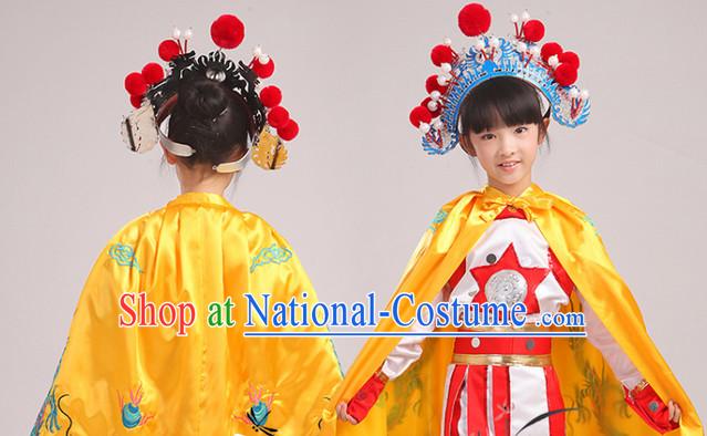 Traditional Chinese Embroidered Dragon Yellow Mantle for Kids