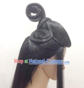 Ancient Chinese Fairy Black Long Wigs