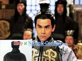 Chinese Ancient Imperial Emperor Male Hairstyle Long Black Wigs