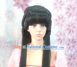 Chinese Ancient Fairy Female Hairstyle Long Black Wigs