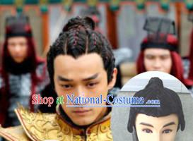 Chinese Ancient Swordsmen Male Hairstyle Long Black Wigs