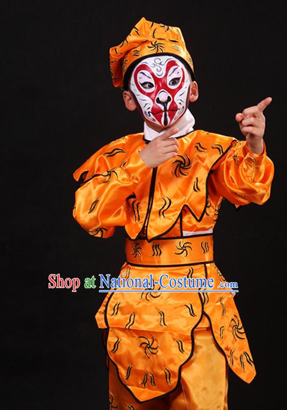 Top Chinese Lunar Monkey Year Sun Wukong Monkey King Stage Performance Opera Costumes Complete Set for Kids or Adults