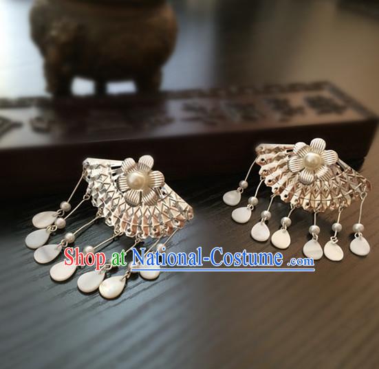 Ancient Chinese Fan Shape Earrings for Women