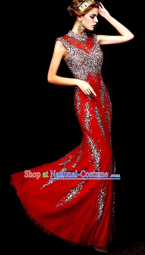 Top Chinese Red Wedding Dresses Evening Dress for Brides