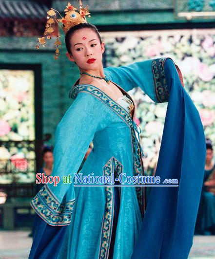 Ancient Chinese Long Water Sleeve Dance Costumes for Women