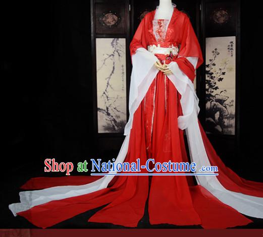 Traditional Chinese Classical Red White Bridal Wedding Dresses for Women