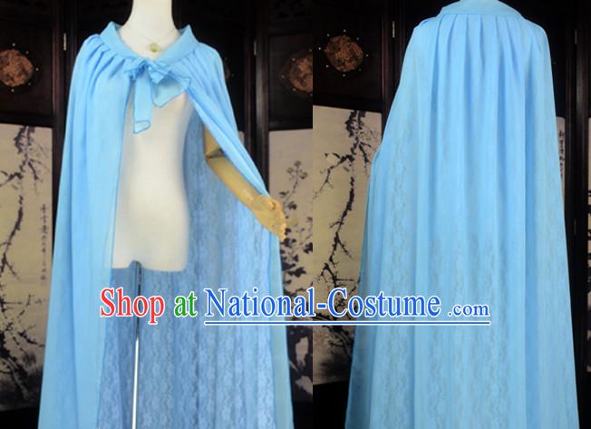 Blue Traditional Chinese Classical Mantle Cape