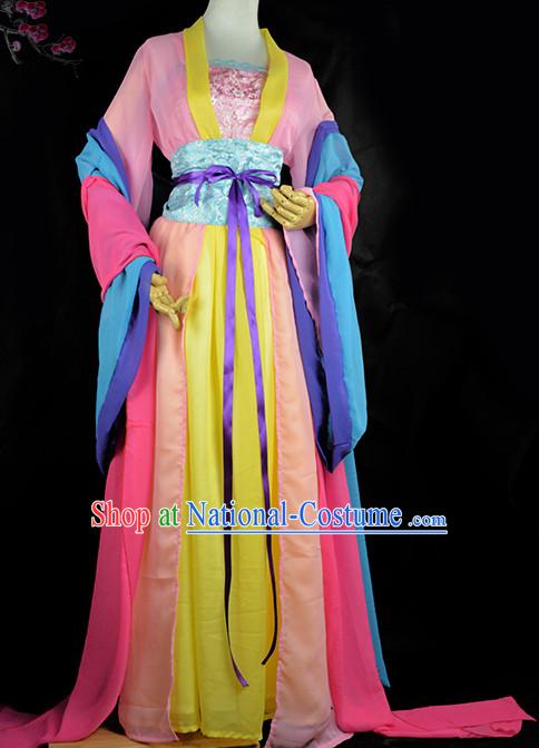 Traditional Chinese Classical Hanfu Clothes Complete Set with Long Tail