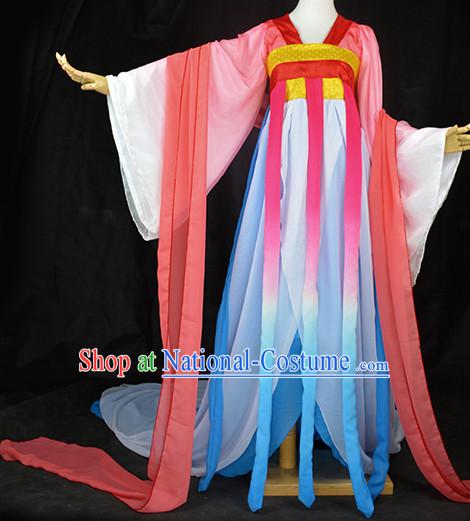 Traditional Chinese Classical Fairy Costumes Complete Set with Long Tail