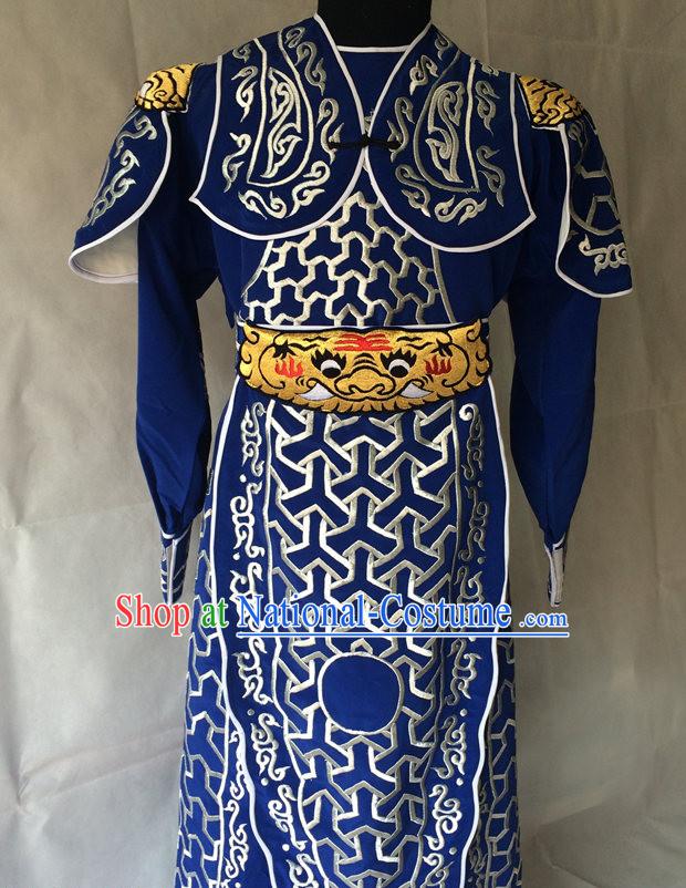 Ancient Chinese General Embroidered Opera Costumes Complete Set for Men