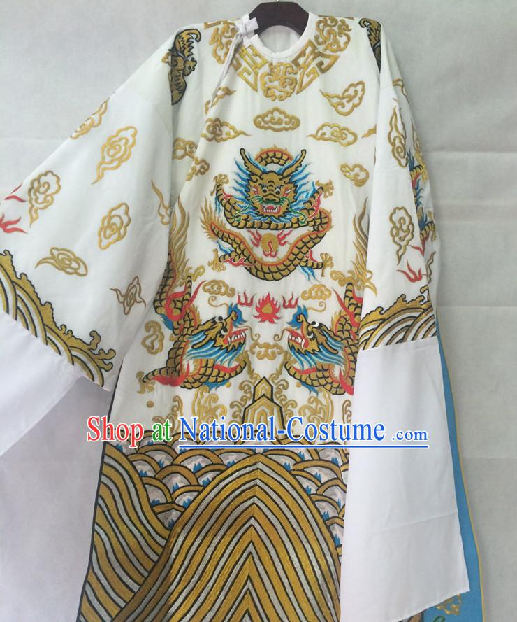 Ancient Chinese Scholar Embroidered Dragon Opera Robe Complete Set for Men