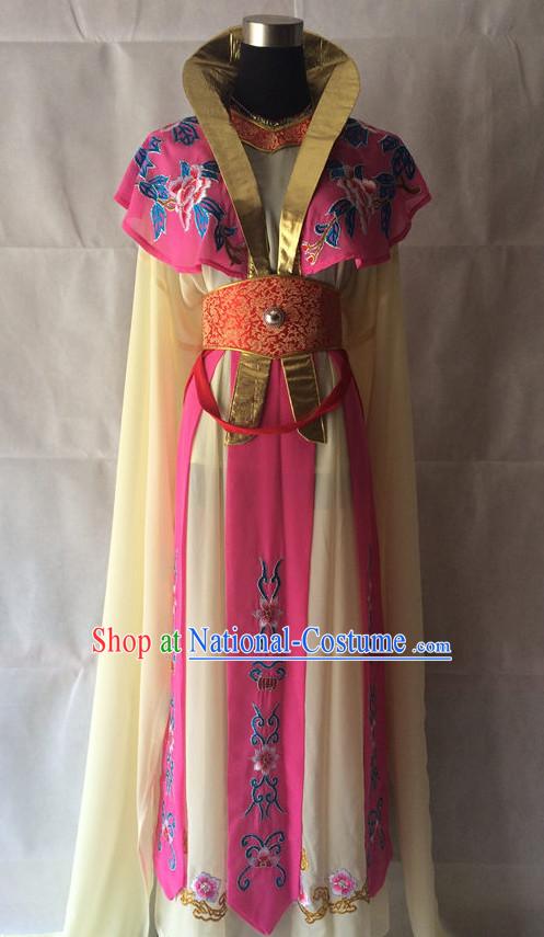 Ancient Chinese Opera Embroidered Water Sleeve Costumes Complete Set for Women