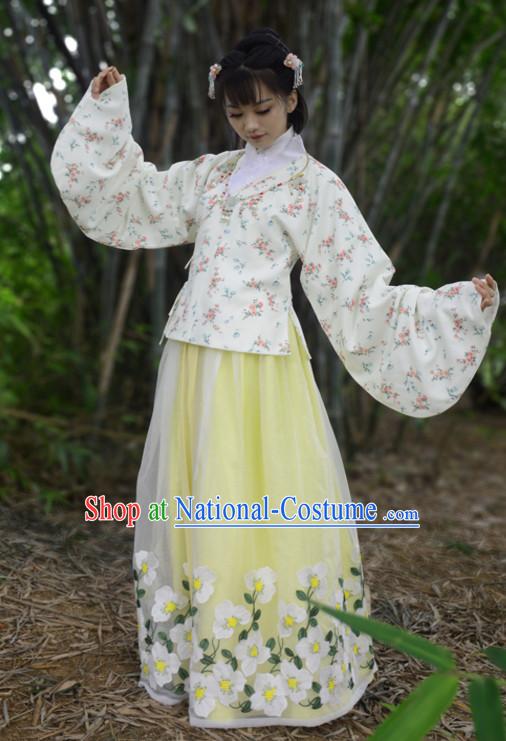 Ancient Chinese Song Dynasty Clothing and Hair Accessories Complete Set for Women