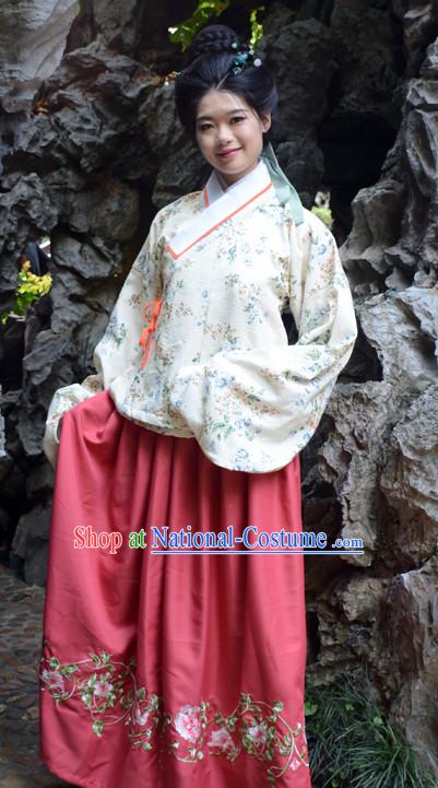 Ancient Chinese Song Dynasty Clothing and Hair Accessories Complete Set for Women