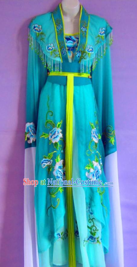 Ancient Chinese Lake Blue Hanfu Dresses Complete Set for Women